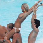 Billie Faiers Shows Off Her Nude Breasts In A Pool