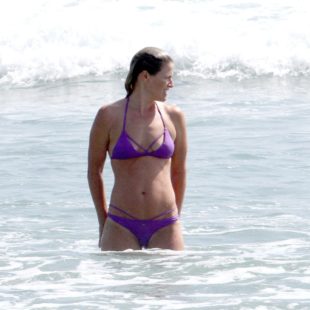 Ali Larter Purple Bikini Beach Shots
