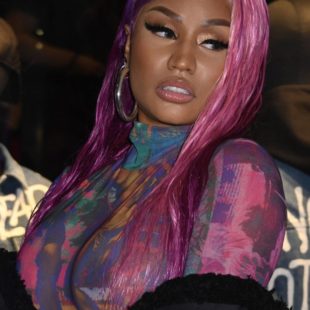 Nicki Minaj Looking Hot In A Transparent Multicolored Jumpsuit