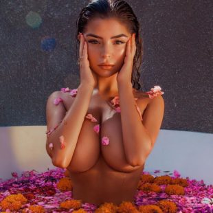 Demi Rose Posing Naked In A Bath