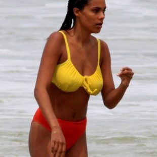 Tina Kunakey Bikini And See Through Beach Photos